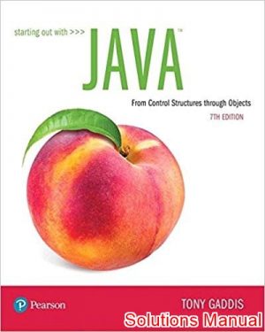 Starting Out with Java From Control Structures through Objects 7th Edition Gaddis Solutions Manual