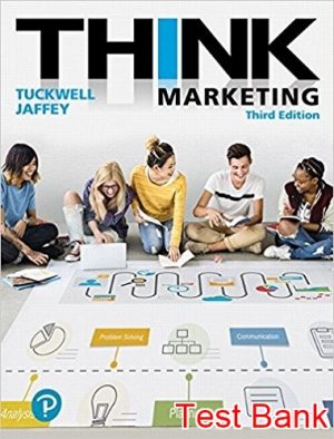THINK Marketing 3rd Edition Tuckwell Test Bank