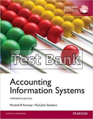 Accounting Information Systems Global 13th Edition Romney Test Bank