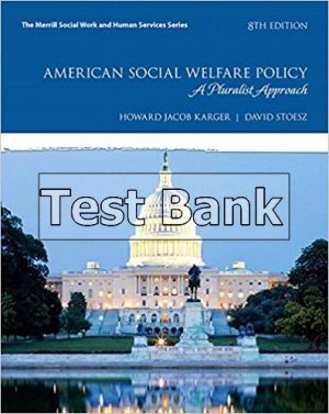 American Social Welfare Policy A Pluralist Approach 8th Edition Karger Test Bank