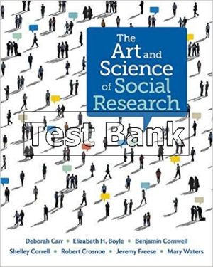 Art and Science of Social Research 1st Edition Carr Test Bank