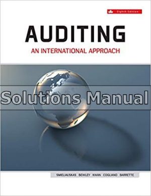 Auditing An International Approach 8th Edition Smieliauskas Solutions Manual