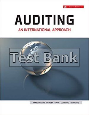 Auditing An International Approach 8th Edition Smieliauskas Test Bank