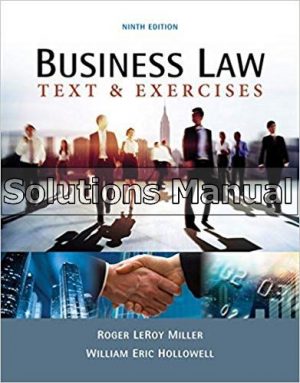 Business Law Text Exercises 9th Edition LeRoy Solutions Manual