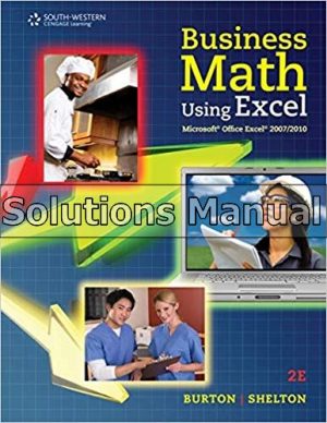 Business Math Using Excel 2nd Edition Burton Solutions Manual