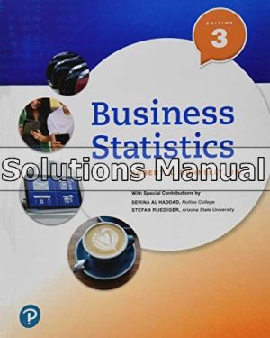 Business Statistics 3rd Edition Donnelly Solutions Manual