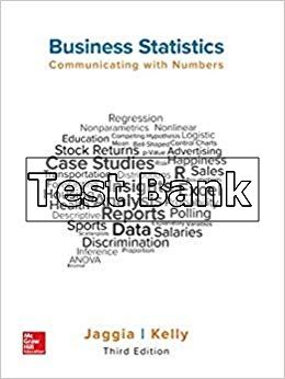 Business Statistics Communicating with Numbers 3rd Edition Jaggia Test Bank