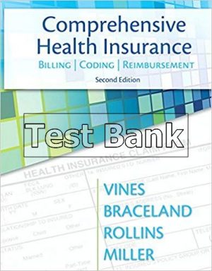 Comprehensive Health Insurance Billing Coding and Reimbursement 2nd Edition Vines Test Bank