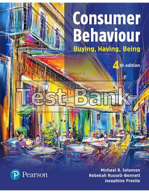 Consumer Behaviour Buying Having Being Australia 4th Edition Solomon Test Bank