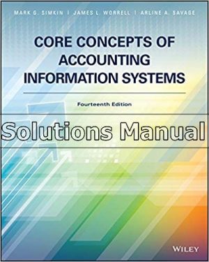Core Concepts of Accounting Information Systems 14th Edition Simkin Solutions Manual