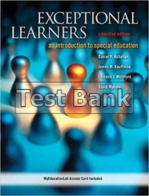 Exceptional Learners Canadian 1st Edition Hallahan Test Bank