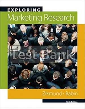Exploring Marketing Research 10th Edition Zikmund Test Bank