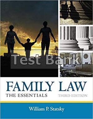 Family Law The Essentials 3rd Edition Statsky Test Bank