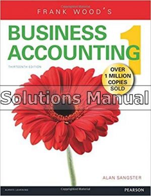 Frank Woods Business Accounting 13th Edition Sangster Solutions Manual