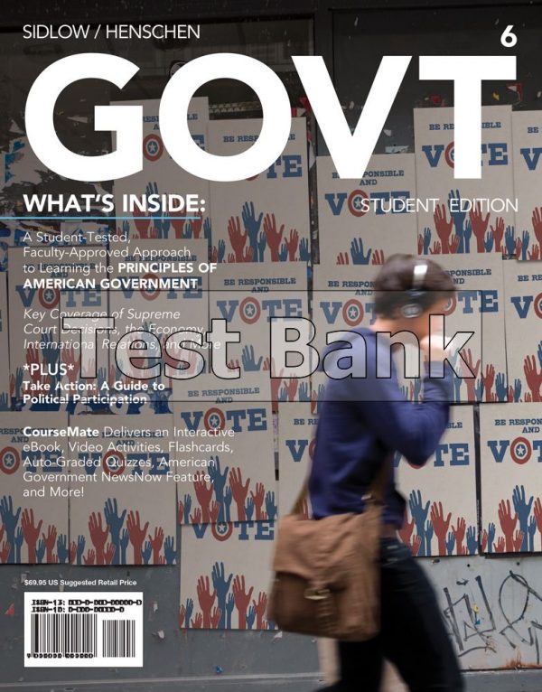 GOVT 6 6th Edition Sidlow Test Bank