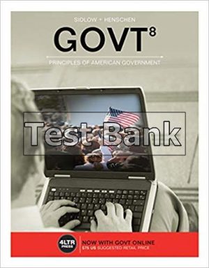 GOVT 8 8th Edition Sidlow Test Bank
