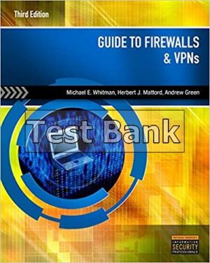 Guide to Firewalls and VPNs 3rd Edition Whitman Test Bank