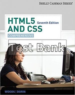 HTML5 and CSS Comprehensive 7th Edition Woods Test Bank