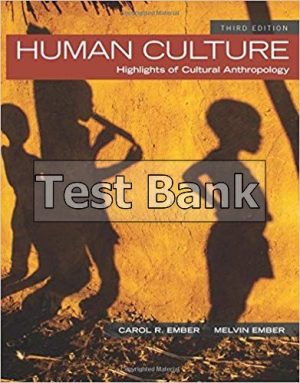 Human Culture Highlights of Cultural Anthropology 3rd Edition Ember Test Bank