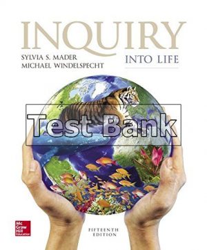 Inquiry Into Life 15th Edition Mader Test Bank