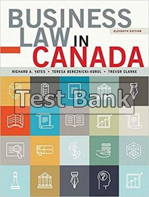 Law and Business Administration in Canada 11th Edition Smyth Test Bank