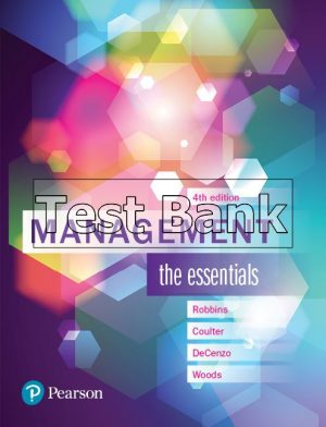 Management The Essentials Australia 4th Edition Robbins Test Bank