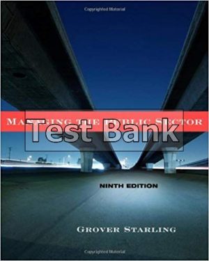 Managing the Public Sector 9th Edition Starling Test Bank