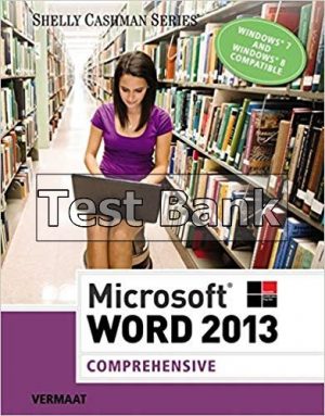 Microsoft Word 2013 Comprehensive 1st Edition Vermaat Test Bank