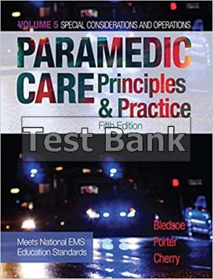 Paramedic Care Principles Practice Volume 5 5th Edition Bledsoe Test Bank