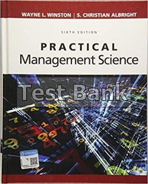 Practical Management Science 6th Edition Winston Test Bank