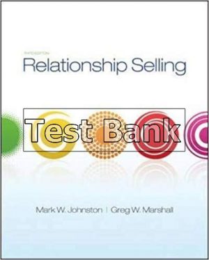 Relationship Selling 3rd Edition Johnston Test Bank
