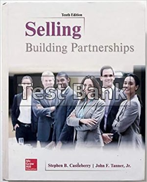 Selling Building Partnerships 10th Edition Castleberry Test Bank