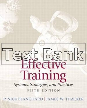 Effective Training 5th Edition Nick-Blanchard Test Bank