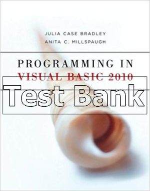 Programming In Visual Basic 2010 1st Edition Bradley Test Bank
