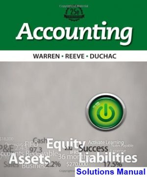 Accounting 25th Edition Warren Solutions Manual