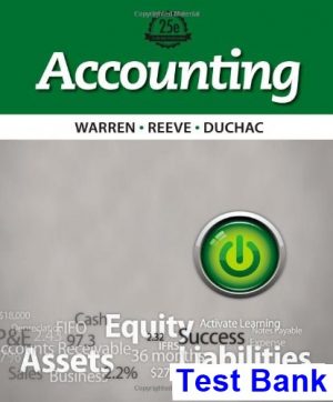 Accounting 25th Edition Warren Test Bank