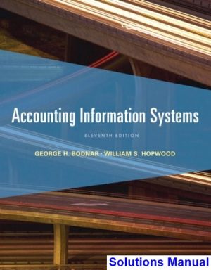 Accounting Information Systems 11th Edition Bodnar Solutions Manual