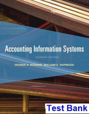 Accounting Information Systems 11th Edition Bodnar Test Bank