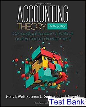 Accounting Theory Conceptual Issues in a Political and Economic Environment 9th Edition Wolk Test Bank