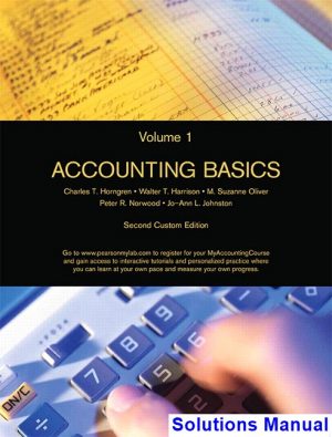 Accounting Volume 1 Canadian 9th Edition Horngren Solutions Manual