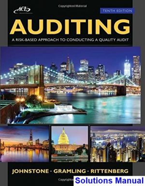 Auditing A Risk Based-Approach to Conducting a Quality Audit 10th Edition Johnstone Solutions Manual