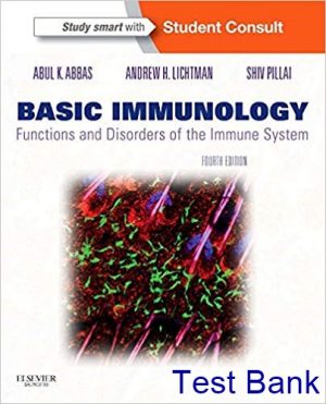 Basic Immunology Functions and Disorders of the Immune System 4th Edition Abbas Test Bank