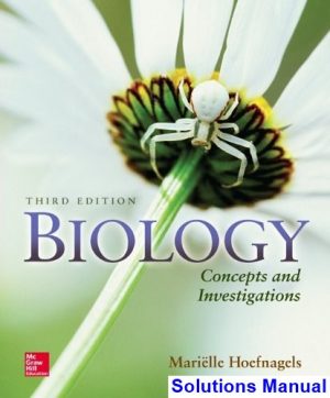Biology Concepts and Investigations 3rd Edition Hoefnagels Solutions Manual