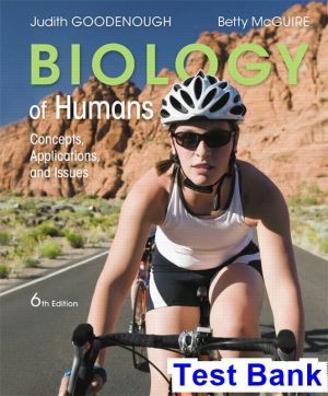 Biology of Humans Concepts Applications and Issues 6th Edition Goodenough Test Bank