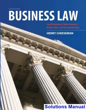 Business Law 8th Edition Cheeseman Solutions Manual