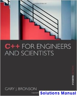 C++ for Engineers and Scientists 4th Edition Bronson Solutions Manual