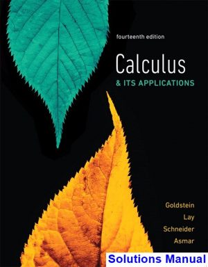 Calculus and Its Applications 14th Edition Goldstein Solutions Manual