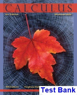 Calculus Multivariable 6th Edition Hughes-Hallett Test Bank