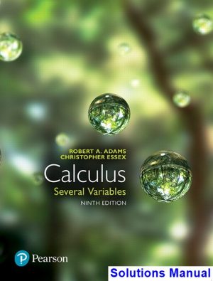 Calculus Several Variables Canadian 9th Edition Adams Solutions Manual