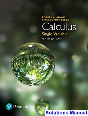 Calculus Single Variable Canadian 9th Edition Adams Solutions Manual